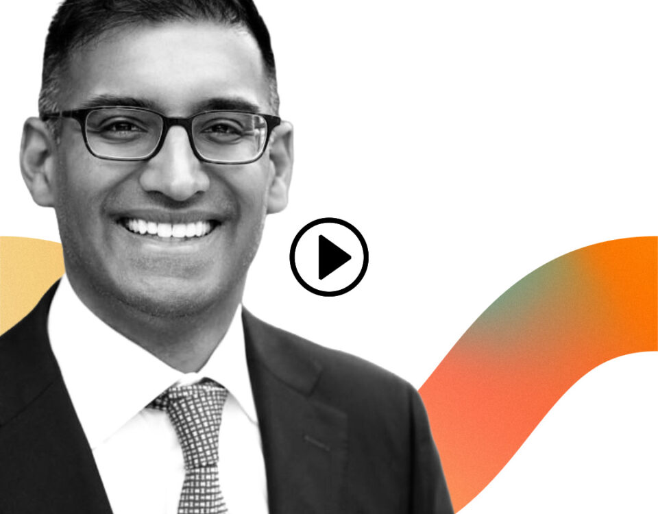Smiling man in a suit and glasses on a video thumbnail with a play button, BeOne logo in the corner.